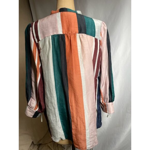 Apiece Apart Striped Linen Silk Blouse - Picture 3 of 6
